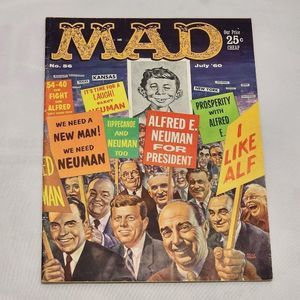 Mad Magazine #56‎ July 1960 Election Year Issue Nixon Kennedy Kelly Freas Art VG
